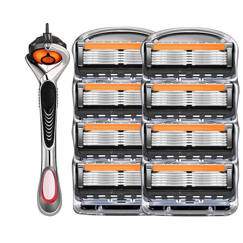 Five-Layer Manual Beard Razor with Replaceable Blades for Men
