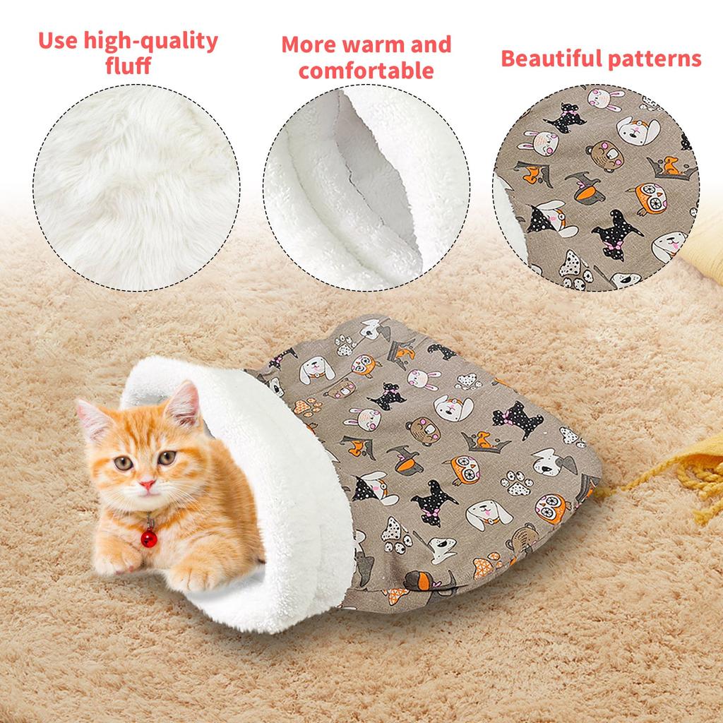 And Dog Winter Sleeping Bag, Pet Indoor Sleeping Bag, Cozy Pet Cave Tunnel Bag, Cute Pet Indoor Sleeping Bag, Wrap Comfortable Winter Sleeping Bag