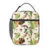 Plant Mushroom Pattern Insulated Lunch Bag for Kids School Cooler Thermal Food Box Tote Leakproof Lunch Boxes Container
