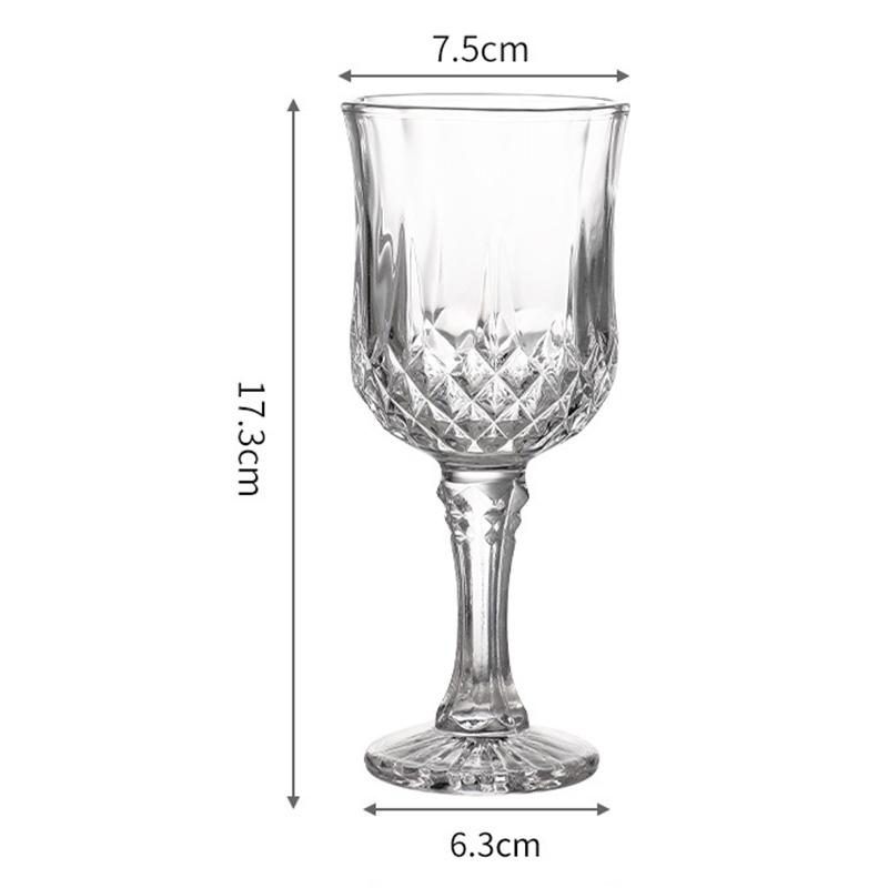 Wineglasses Goblet Transparent Glass for Home Restaurant Bar Juice Mugs Diamond High Foot Cup Drink Cups Drinkware Water Cups