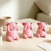 Unique Pig Figurine for Birthday Gift 3 Pcs Cute Mini Figurines, 3D Printed See Hear Speak No Evil Adorable Animal Home Decor Pink Statue, Novelty