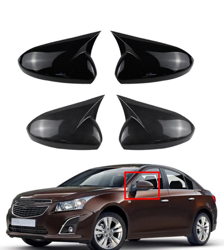 Fit For Chevrolet Cruze 2009 2010 2011-2014  Car Rearview Side Mirror Cover Wing Cap Sticker  Rear View Case Trim Carbon Fiber