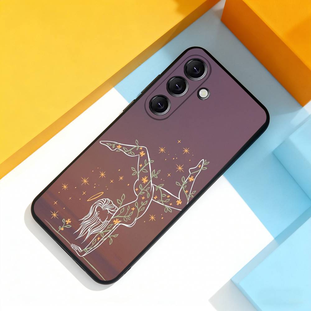 GYM Girl Gymnastic Phone Case For Samsung Galaxy A 73,72,51,53,52,71,22,5G,Note,J7,8,9 Soft Precise Hole Black Cover