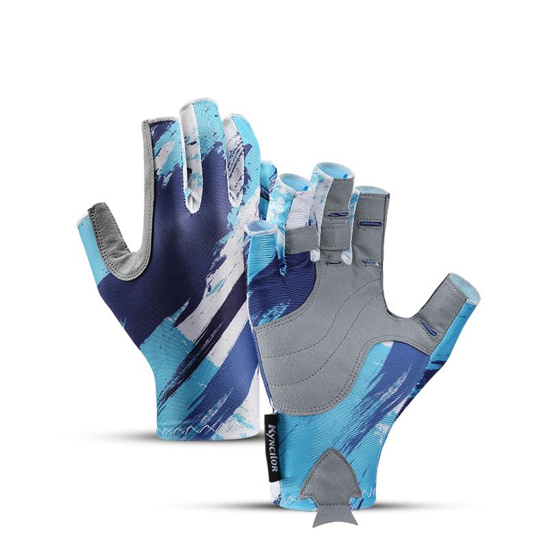 Summer Fishing Gloves Half Finger Breathable Anti-Slip Wear Resistant for Outdoor Sea Lure Sports Training Fitness UV Protection