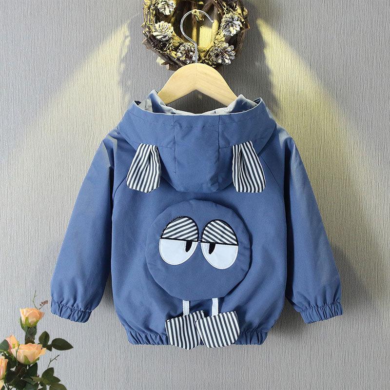 Small Baby Cartoon Hooded Tops Boys and Girls Fall Jacket Spring and Autumn Section of The Children's Fall Thin Jacket