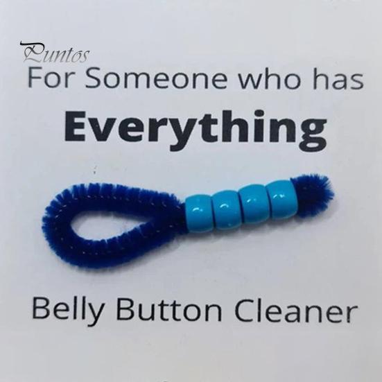 Soft Plush Cleaning Brush Belly Button Brush, Bristle Navel Cleaner with Anti Slip Groove Dirt Remover Beaded Handle, Portable Body Care Tool
