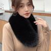 Solid Color Wide Warm Clip Buckle Scarf Women Winter Faux Fur Scarf Neck