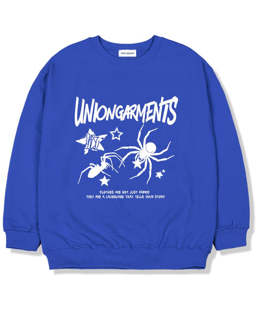 UNION GARMENTS Starspider Fleece-Lined Oversized Sweatshirt Blue