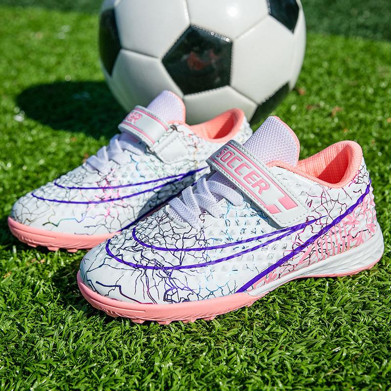 Children's convenient Velcro broken nails football shoes boys and girls game training shoes outdoor sports shoes