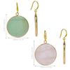 Elegant Pink Crystal Dangle Earrings with Bezel Pendant - Women's High-End European & American Style Accessories.