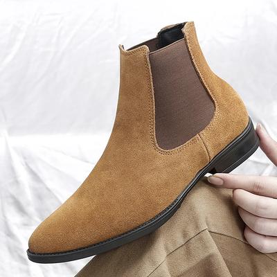 Modes Vīriešu Chelsea Dizaineru Zābaki Modes Vienkrāsaini Ādas Vīriešu Eleganti Apavi Britu Stila Komfortabli Ziemas Biznesa Vīriešu Zābaki