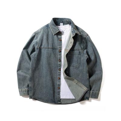 Denim Shirt Jacket Men's Long-Sleeved 2025 Autumn New American Retro Sand-Washed Trendy Versatile Workwear Shirt