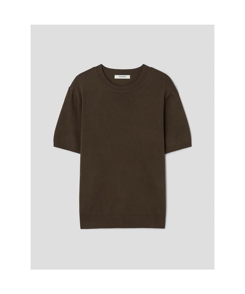 8seconds Formal Round Neck Short Sleeve Knit Khaki