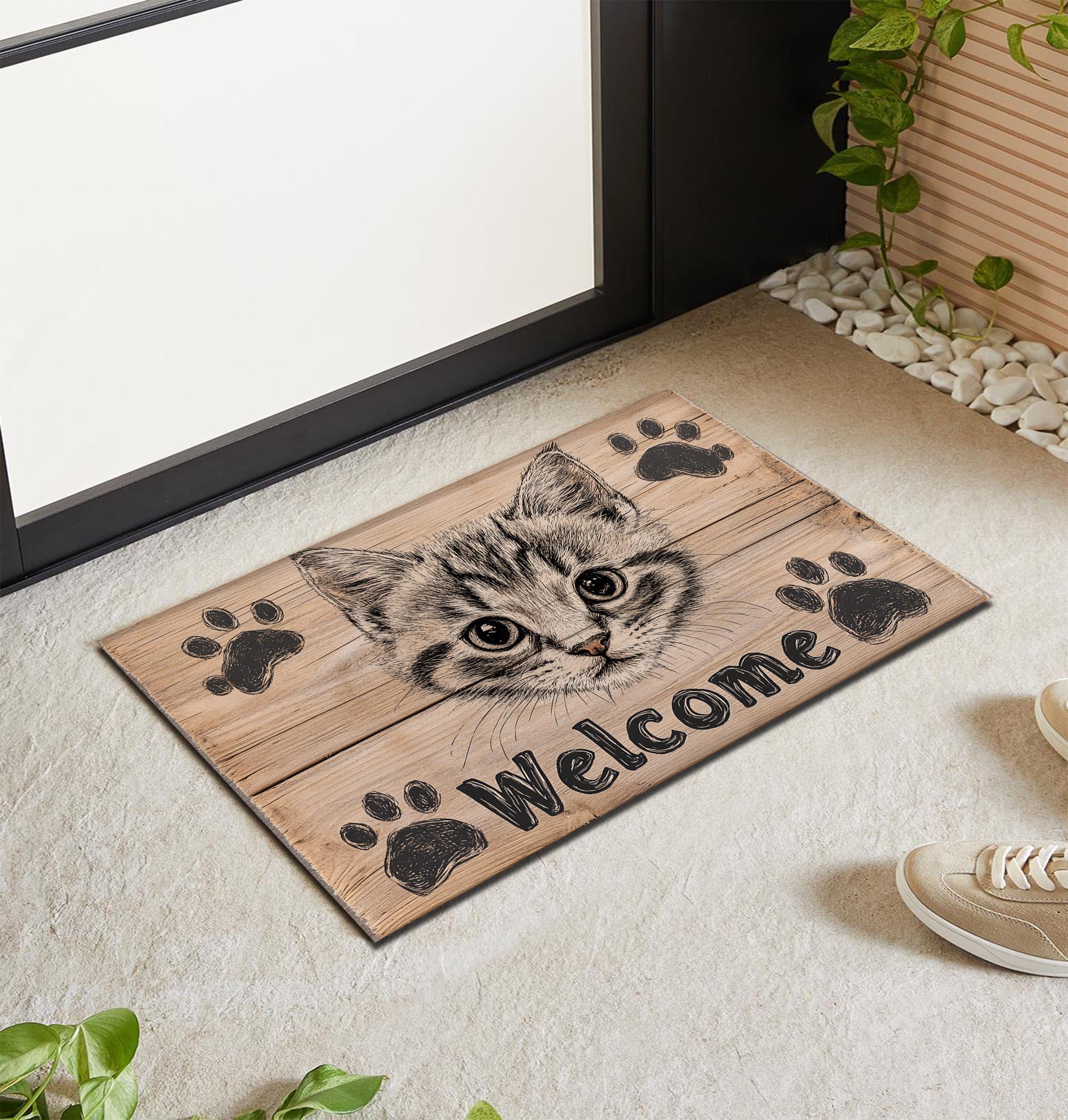 

Входной коврик для кошек Коврик для двери в спальню Кухню Дом Противоскользящий коврик для двери Любители кошек Украшают свои дома коврами 40cm x 60cm
