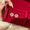 New Chinese Zircon Flower Stud Earrings Necklace Bracelet Simple Fashion Temperament Jewelry Set Light Luxury Niche Jewelry Women