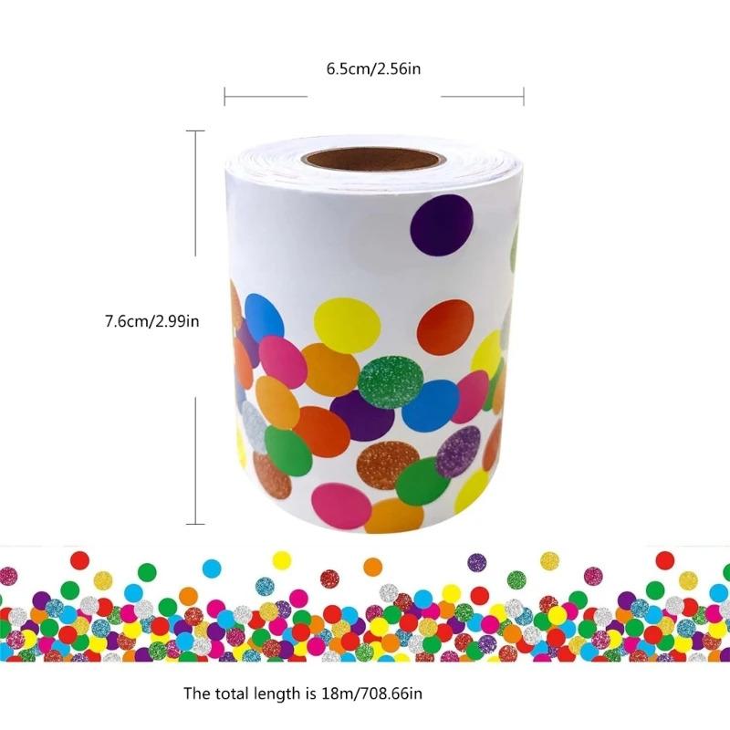 DXAB self-adhesive border decorations classroom trim border self-adhesive trim border colorful dots border