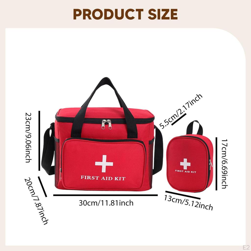 2 Pieces Empty First Aid Bag Professional Storage Portable Organizer Oxford Shoulder
