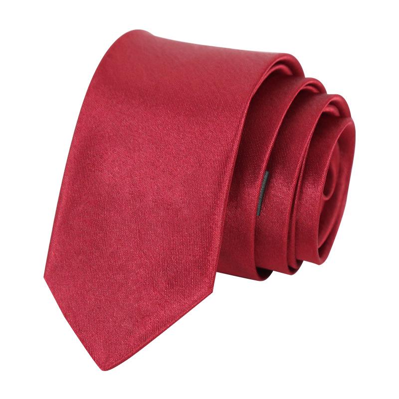Men's Solid Color Narrow Shiny Polyester Silk Tie - Formal & Casual Fashion