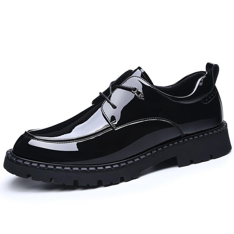 Leather shoes men's green autumn new breathable men's casual shoes fashion British business formal men's shoes