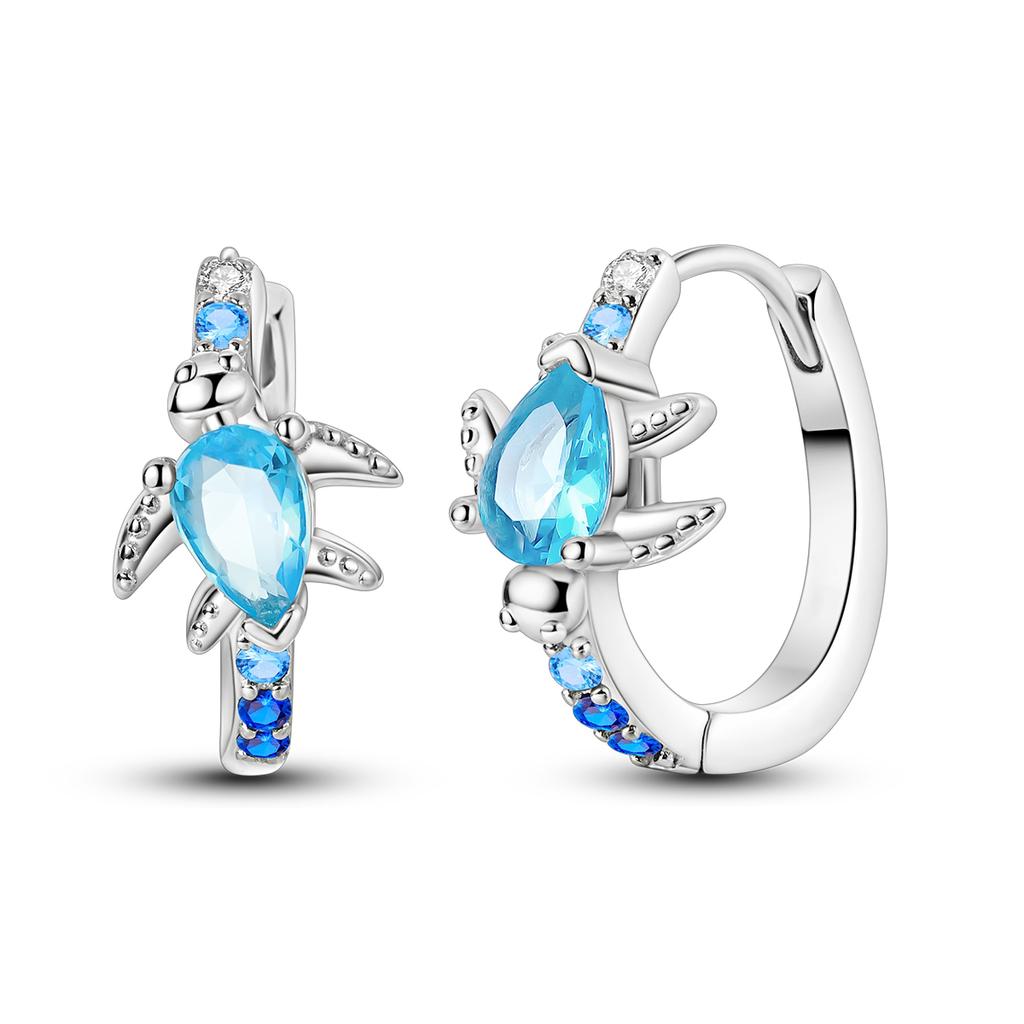 925 Silver Hoop Earring For Woman Pendientes Moon Sun Earrings Fashion Jewelry