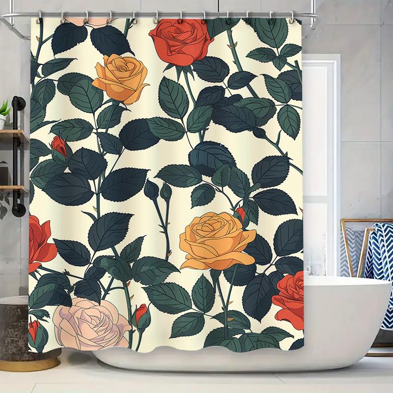 

Vintage Floral Print Shower Curtain Perfect Addition for Your Bathroom Decor 90x180cm