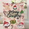 Merry Christmas Holiday Elements Flannel Blanket For Winter Bedroom Decor Soft Warm Throw Blanket Wrap