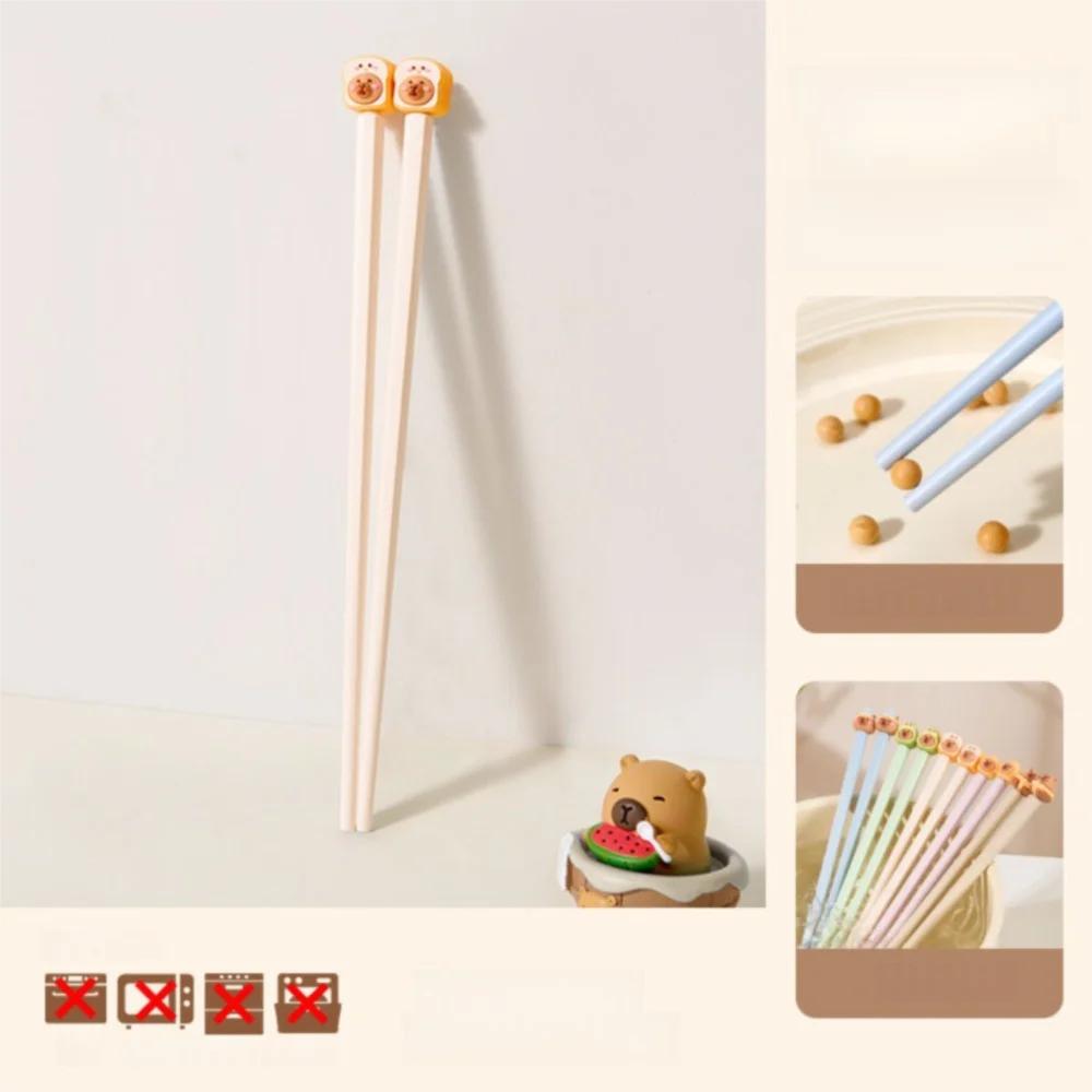 

1/5 Pairs Food Supplement Capybara Chopsticks Easy To Use Anti-Slip Chopsticks Lightweight Kitchen Tableware Food Clip Household