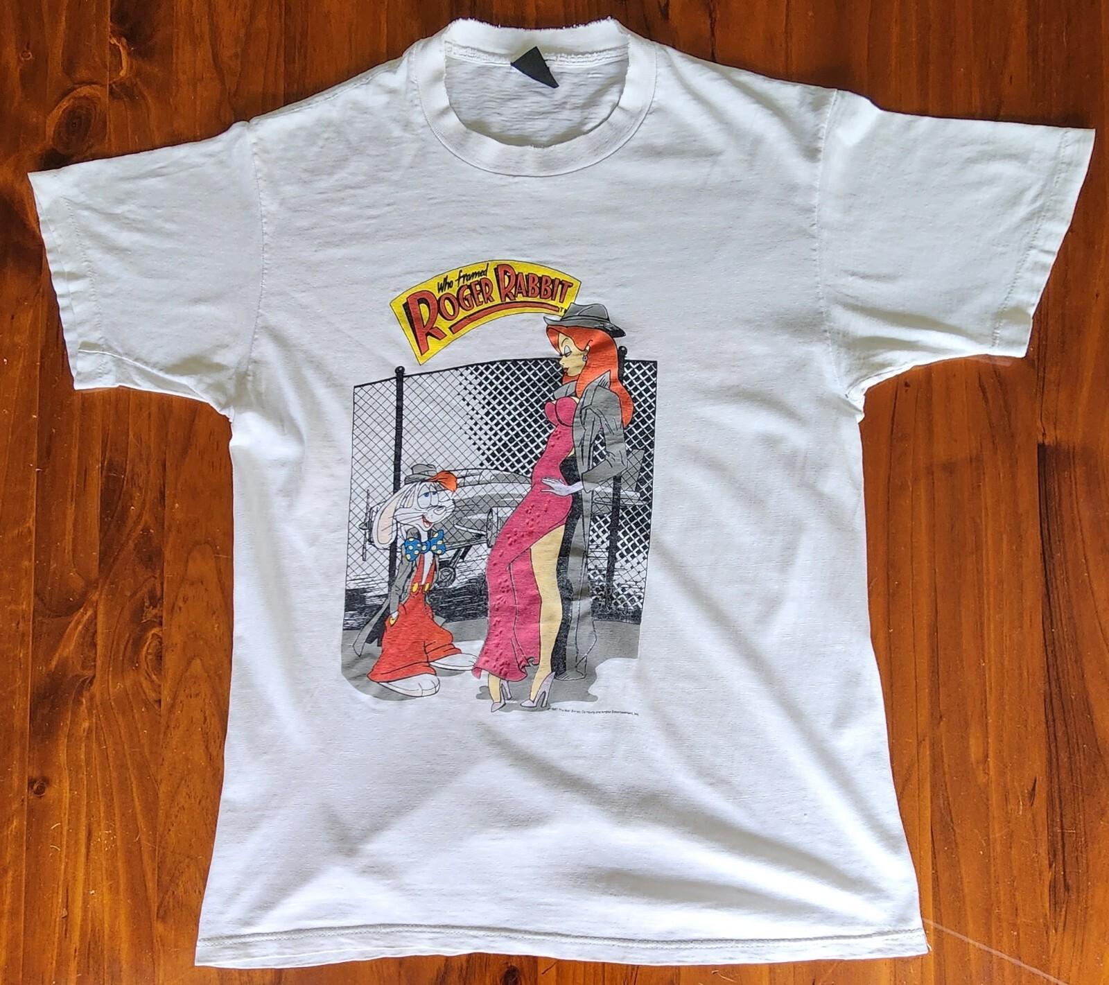 Vintage Who Framed Roger Rabbit Tee Large Warner Bros Cartoons Movies 80s Rare Unisex T-Shirt L