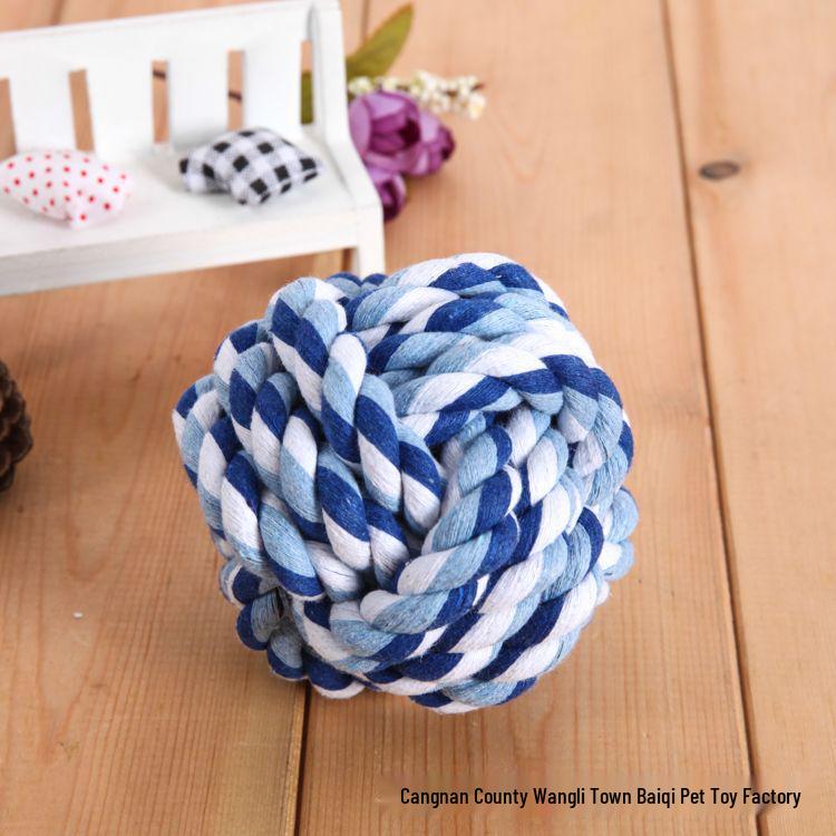 Pet Durable Rope Ball - Bite-Resistant Cotton Toy for Teeth Cleaning