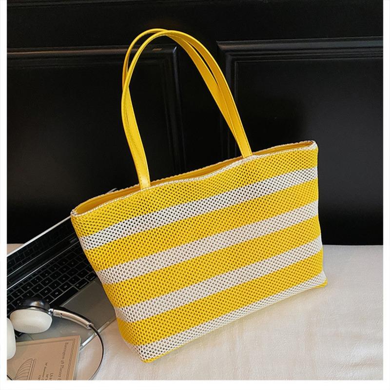 Premium Tote Bag Woven Large Capacity Shoulder Women's Bag Lazy Wind Lightweight Vacation Bag Shopping Bag