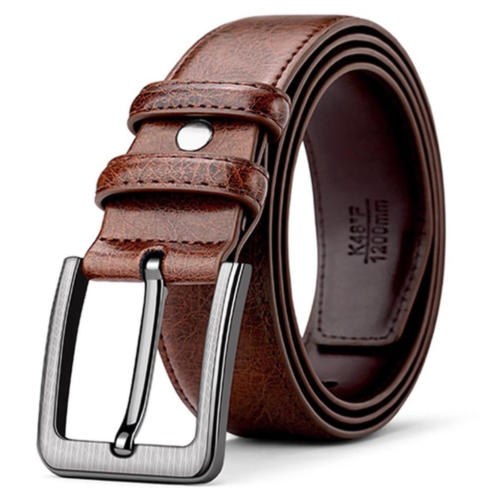 Versatile Men PU Belt Retro Casual Waist Belt Luxury Zinc Zinc Alloy Leather Belt  Elderly People