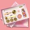 Cherry Blossom Wax Seal Stamp Gift Set: Copper Head, Mixed Color Wax, Spoon & 6-Piece Kit