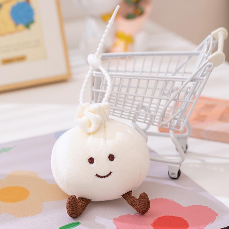 Cute Dumpling Plush Keychain for Women - Small Bun Bag Charm