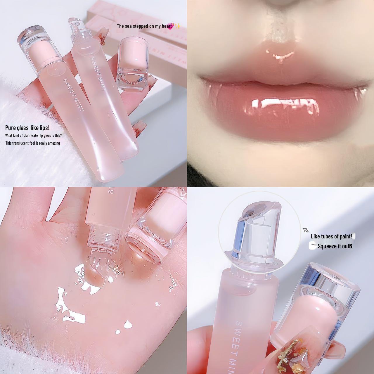 Sweetmint Hydrating Lip Gloss: Nourishing Nude for Plump, Moisturized, and Whitening Lips.