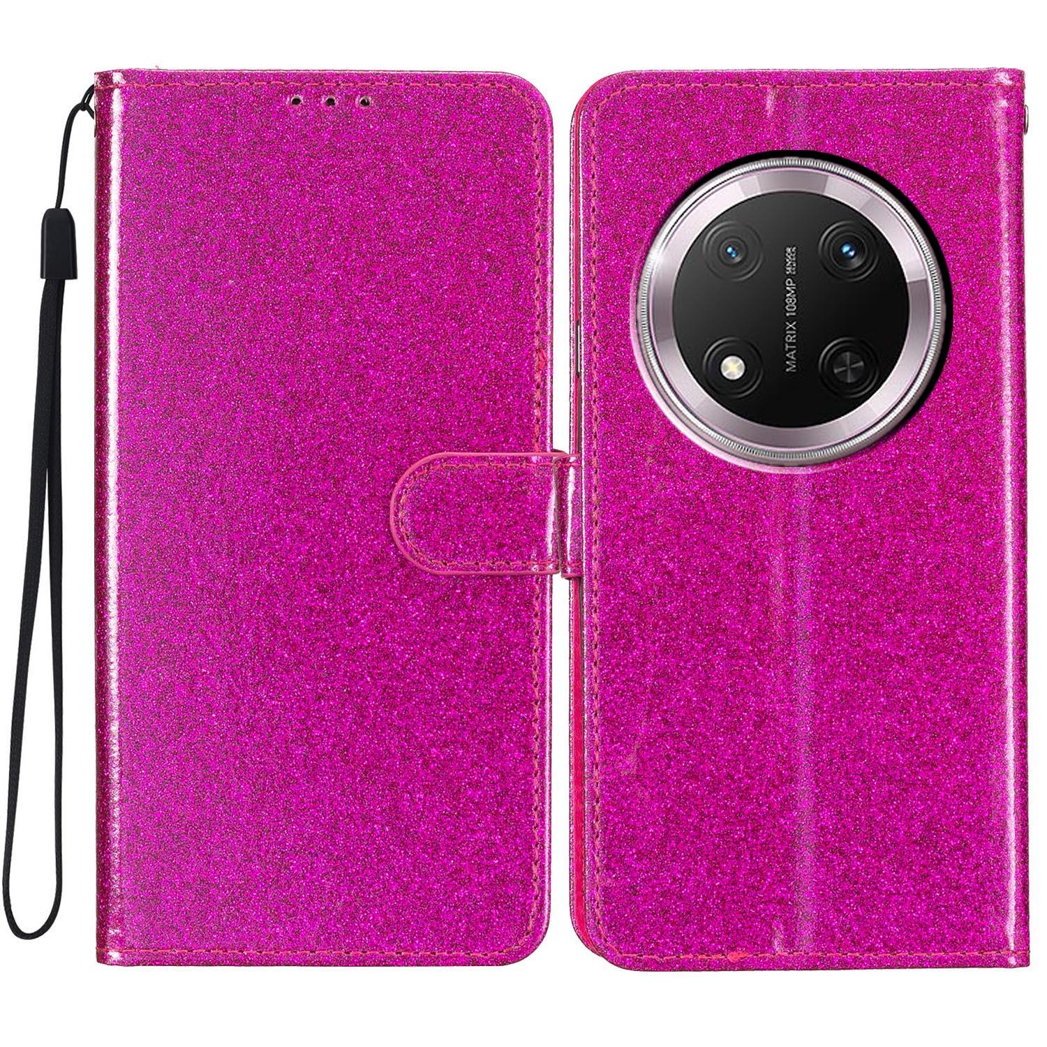 

Для Honor Magic7 Lite 5G/X9c 5G/X60 Pro 5G Чохол-гаманець Блискучий Шкіряний Чохол для Телефону зі Стійкою Rose