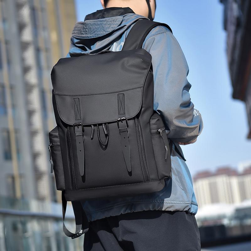 Schoolbag Men's Short Business Trip Backpack Oxford Cloth Large-Capacity Computer Bag Commute High-End Business Backpack