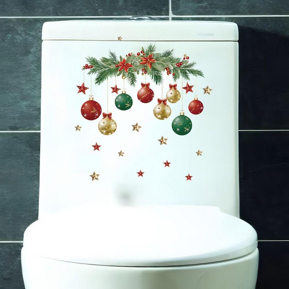 PVC Merry Christmas Decoration Cartoon Decorative Sticker Creative Xmas Sticker  Festival Ornament