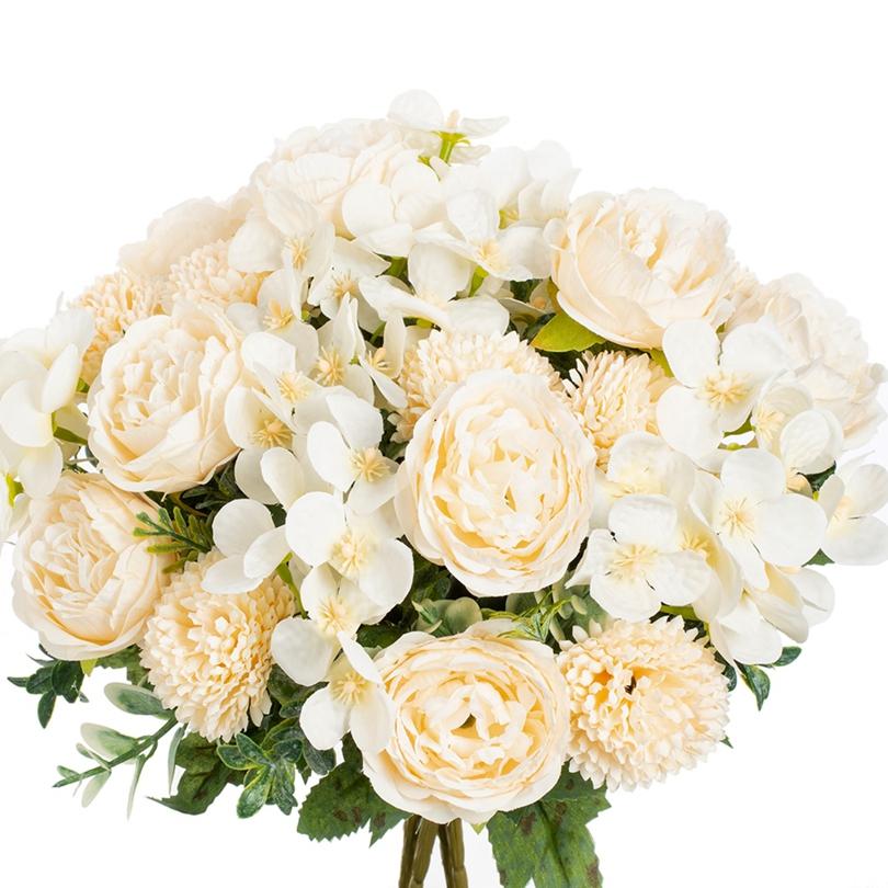 Artificialflower Silk Peony Chrysanthemum Outdoor Garden Wall Wedding Bridal Bouquet Christmas Home Vase Festival Party Diy Gift