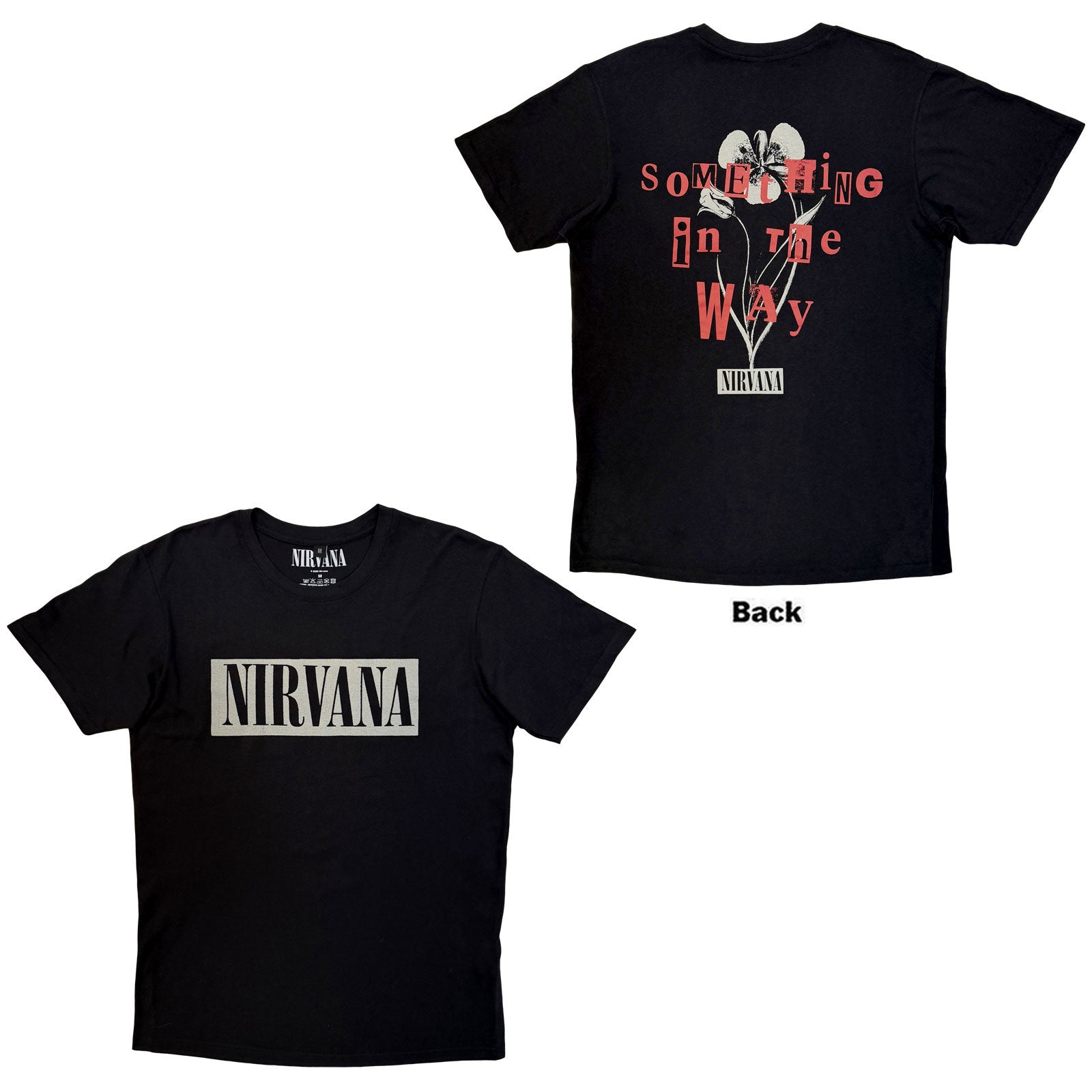 Nirvana Premium Carbon TShirt Something In The Way Black Back Print OFFIC XL