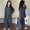 2025 New Style Girls' Striped Pajama Set - Long-Sleeved Autumn Homewear for Big Girls