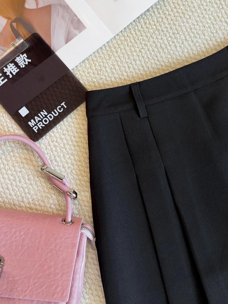 2026 Summer Women's Korean-Style Gray Pleated A-Line High-Waisted Skirt - Slimming, Anti-Exposure, Versatile Short Skirt