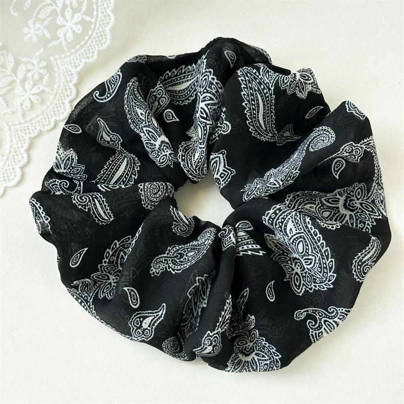 Classic Polka Dot And Paisley Pattern Hair Bands Contrast Color Aesthetic Scrunchies Retro 90s Style Daily Hair Accessories