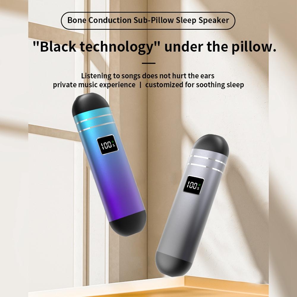 QY09 Bone Conduction Speaker with 32GB TF Card Mini Wireless Audio Device BT Sleep Aid for Bedroom/Dorm/Office