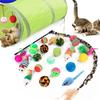 Mouse Shape Balls Pet Cat Toys Set Foldable Cat Tunnel Toys Funny Cat Stick  Kitten Training