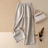 Women's High Waist Wide Leg Pants Cotton Linen Loose Slimming Summer Sle Thin Straight Casual Trousers