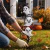 Wrought Iron Ghost Yard Stake Halloween Garden LED Light, Waterproof Ground Decorative Stakes for Lamp, Outdoor Lawn Path Decoration Holiday
