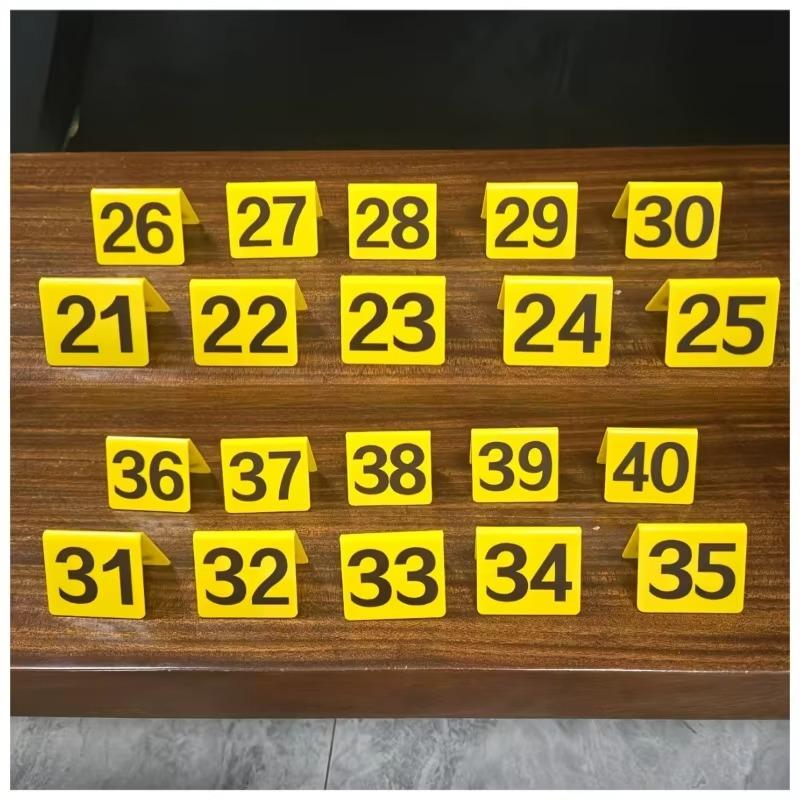 1-40 Acrylic V-Type Number Plates Table Numbers Cards Set Signs Position Markers for Restaurants Hotels Events Wedding Seat Tags