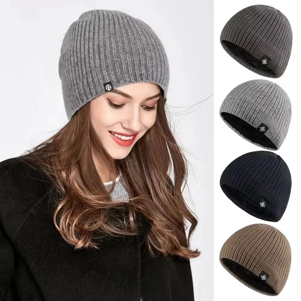 Fleece Lined Woolen Hat Velvet Pullover Hat New Ear Protection Hat Autumn Winter