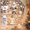 Christmas Window Static Stickers 2/4 Sheet Easy Peel Removable Santa Reindeer Snowflake Decals for Winter Holiday Party Decor