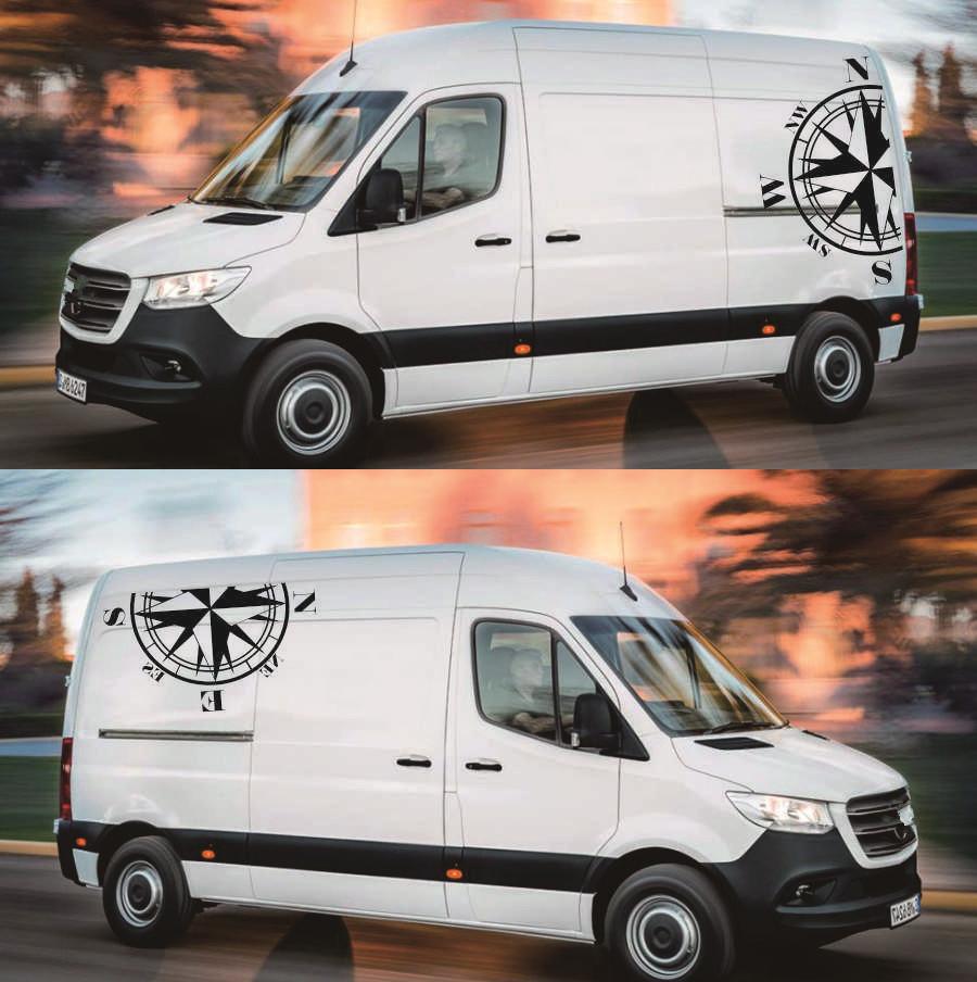Compass Totem Car Body Decal Vinyl Sticker for Caravan Travel Trailer Camper Van